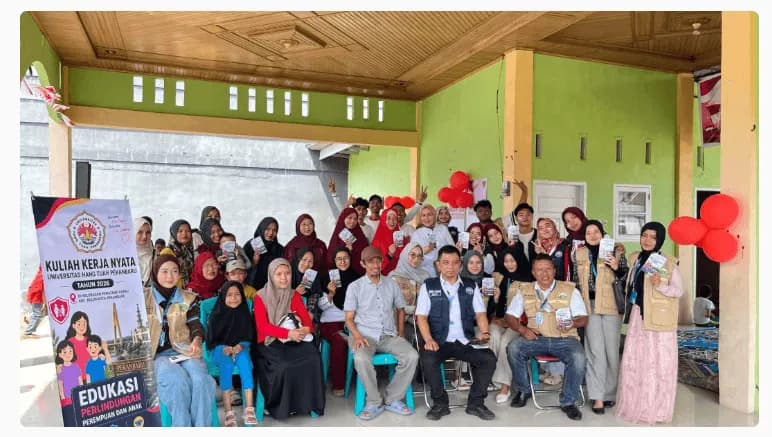 KKN Universitas Hang Tuah Pekanbaru Hadirkan Cek Kesehatan Gratis dan Edukasi Perlindungan Perempuan-Anak di Pematang Kapau