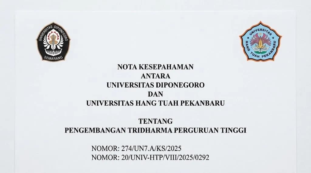 Nota Kesepahaman Universitas Diponegoro dan Universitas Hang Tuah Pekanbaru Tentang Pengembangan Tridharma Perguruan Tinggi