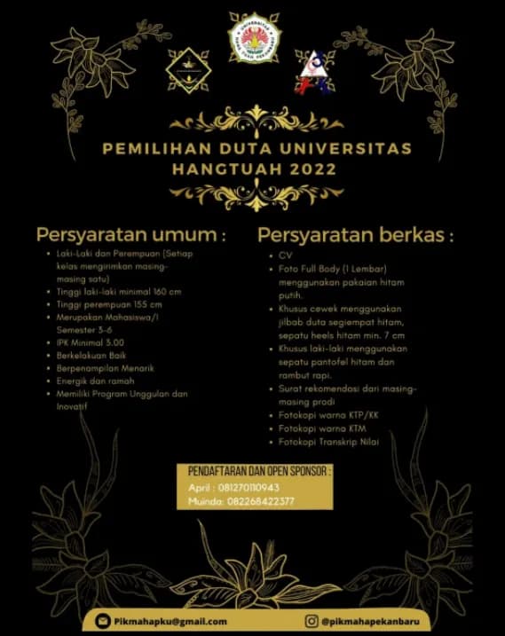 Pemilihan Duta Universitas Hang Tuah Pekanbaru Tahun 2022 - Genre Vaganza PIKMAHA
