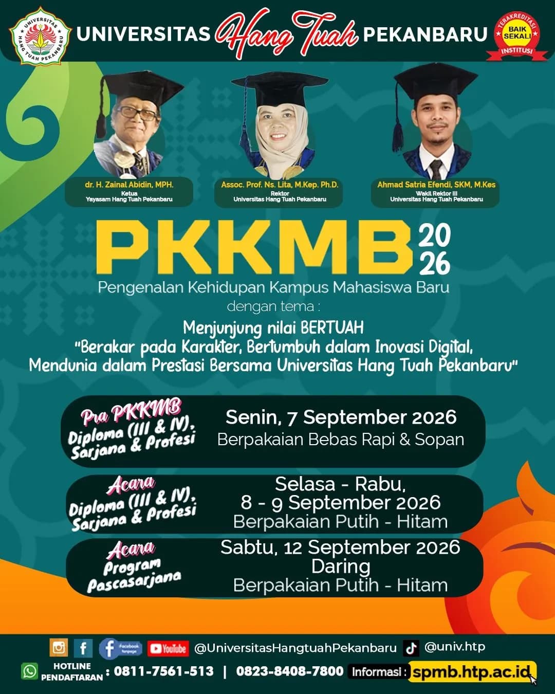 Sambut Mahasiswa Baru TA 2026/2027, Universitas Hang Tuah Pekanbaru Merencanakan PKKMB Pada Awal September 2026; Wujudkan Generasi Unggul dan Berkarakter